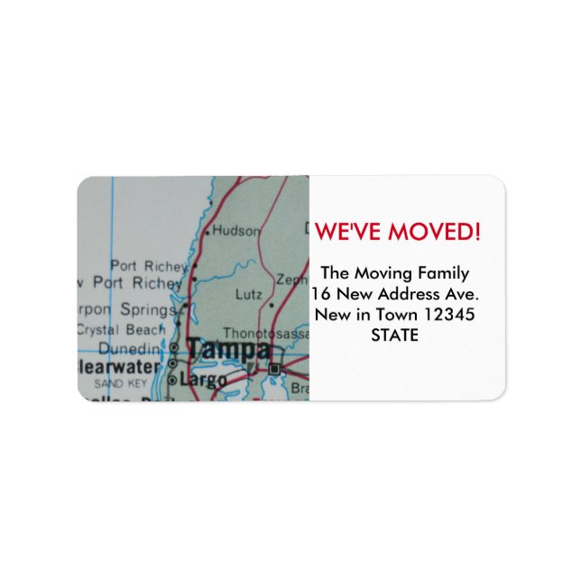 Tampa We've Moved label (Front)
