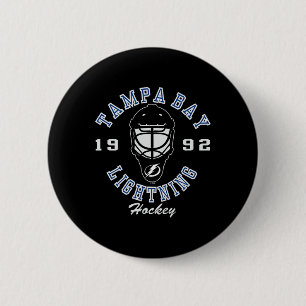 Tampa Y Lightning Hockey Mask Black Officially Lic 2 Inch Round Button