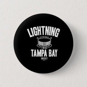 Tampa Y Lightning Hockey Puck Blue Officially Lice 2 Inch Round Button