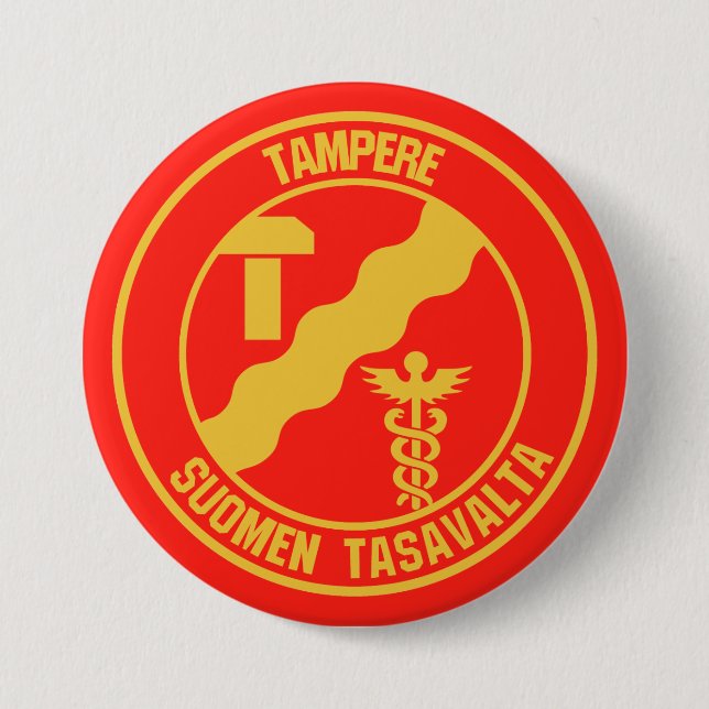 Tampere Round Emblem 3 Inch Round Button (Front)