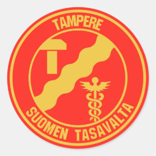 Tampere Round Emblem Classic Round Sticker