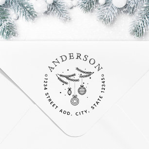 Tampon Adresse Familiale Noël Circulaire