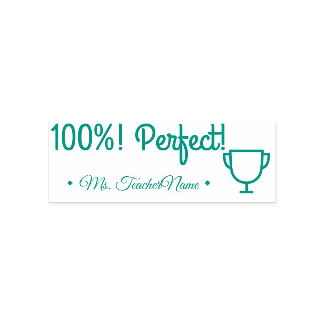 Tampon Auto-encreur "100%! Parfait !" Timbre en caoutchouc de marquage (Design)