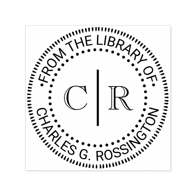 Tampon Auto-encreur 2 Monogramme initial #2 Vrt Spacer Library Nom du  (Design)