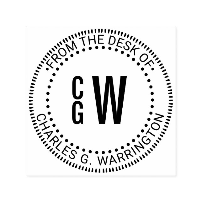 Tampon Auto-encreur 3 Lettre initiale Monogramme Bx Du Bureau de Nom (Design)