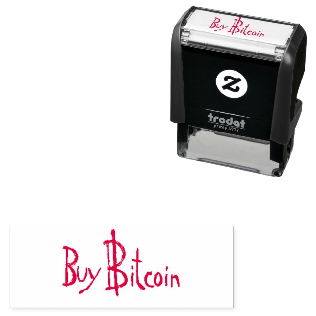 Tampon Auto-encreur Acheter Bitcoin la police originale cachet d'encra (En situation)