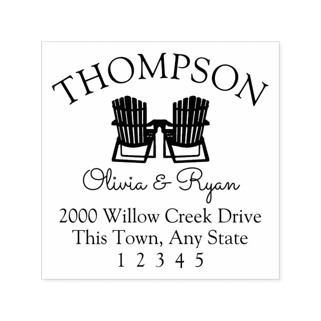 Tampon Auto-encreur Adirondack Chaises Adresse (Design)
