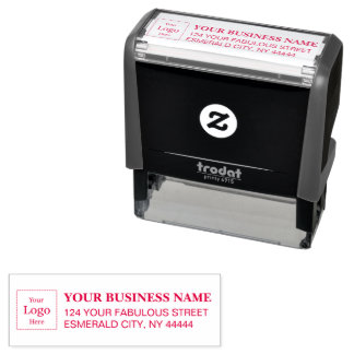 Tampon Auto-encreur Adresse commerciale simple avec logo Adresse de re