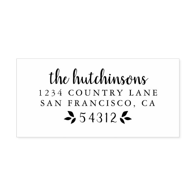 Tampon Auto-encreur Adresse de famille de script manuscrit moderne (Design)