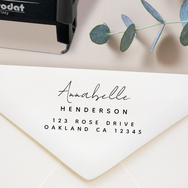 Tampon Auto-encreur Adresse de l'expéditeur | Moderne minimal élégant  (Créateur téléchargé)