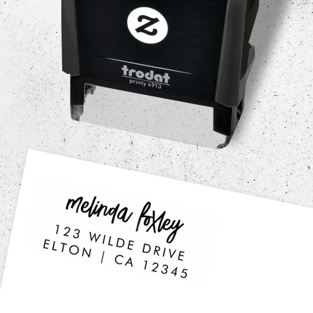 Tampon Auto-encreur Adresse de l'expéditeur | Script tendance moderne (Créateur téléchargé)