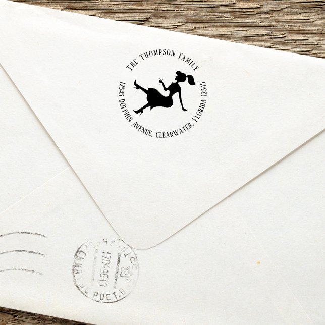 Tampon Auto-encreur Adresse de retour chic Silhouette personnalisée (Chic silhouette return address stamp)