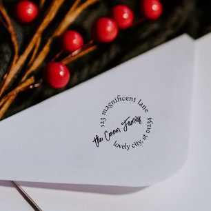 Tampon Auto-encreur Adresse de retour circulaire contemporaine distinc