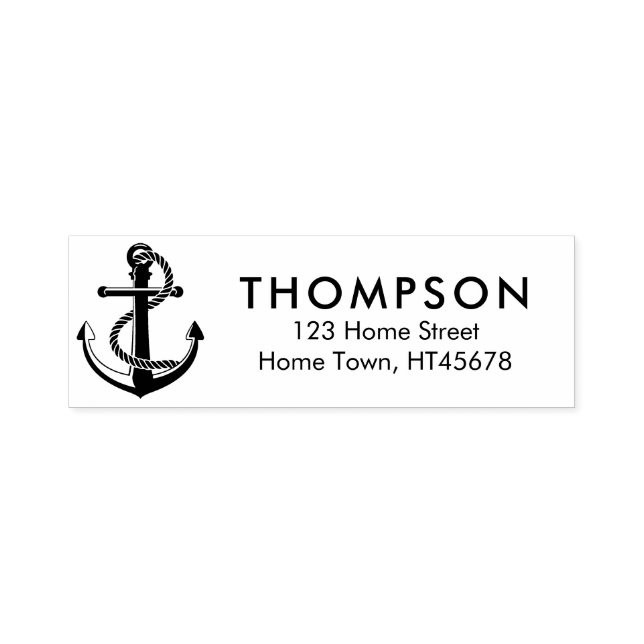 Tampon Auto-encreur Adresse de retour d'Ancres nautiques (Design)