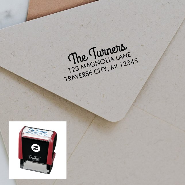 Tampon Auto-encreur Adresse de retour de famille désirée Stamp autocol (Créateur téléchargé)