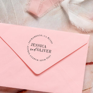 Tampon Auto-encreur Adresse de retour de Mariage classique personnalis