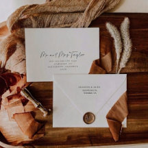 Adresse de Retour de Mariage Minimaliste Moderne