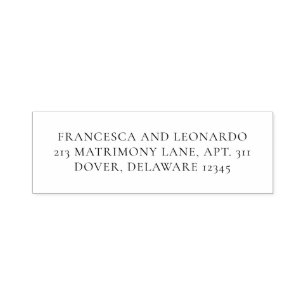 Tampon Auto-encreur Adresse de retour de mariage simple classique
