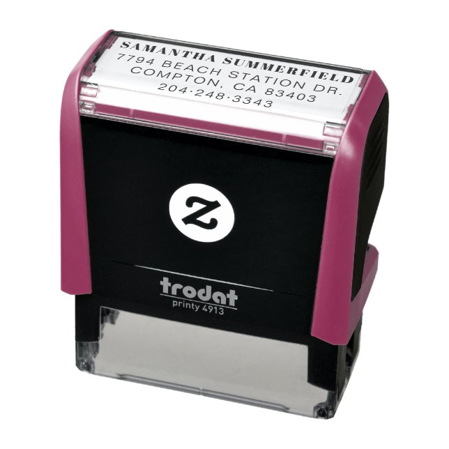 Tampon Auto-encreur Adresse de retour de nom personnel Typographie mod (Produit)