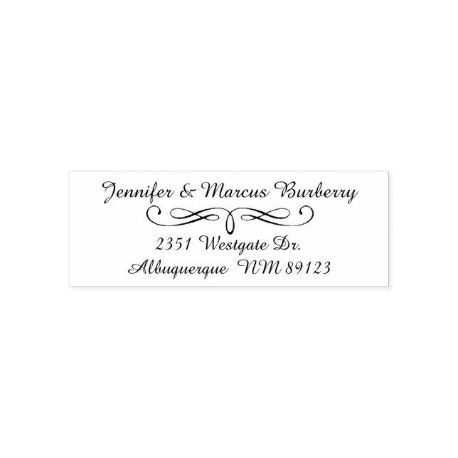 Tampon Auto-encreur Adresse de retour de script fantaisie auto-encre T (Design)