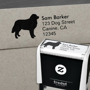 Tampon Auto-encreur Adresse de retour de silhouette de chien de