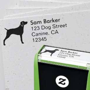 Tampon Auto-encreur Adresse de retour de silhouette de Weimaraner