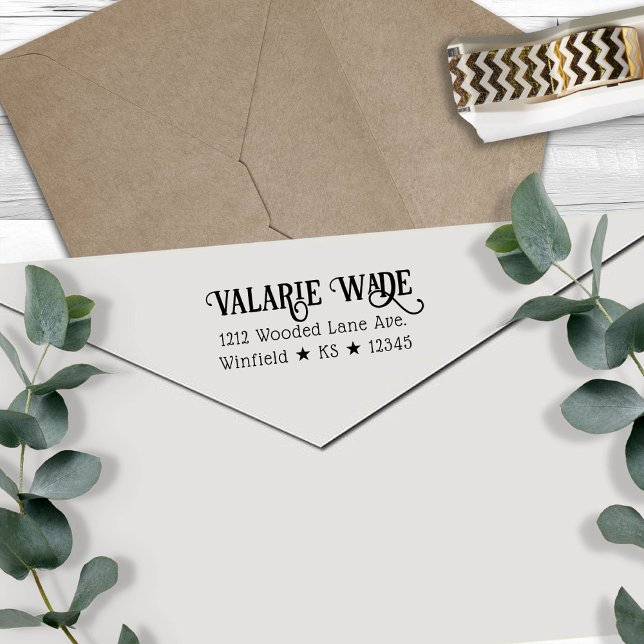 Tampon Auto-encreur Adresse de retour de style occidental (Créateur téléchargé)