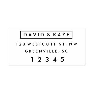 Tampon Auto-encreur Adresse de retour des couples Mariages modernes