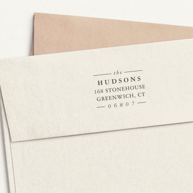 Tampon Auto-encreur Adresse de retour des lignes classiques (Créateur téléchargé)