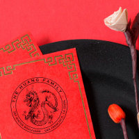 Adresse de retour du dragon chinois dessiné à la m