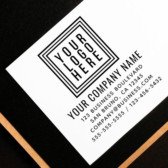 Tampon Auto-encreur Adresse de retour du logo officiel de l'entreprise (Créateur téléchargé)