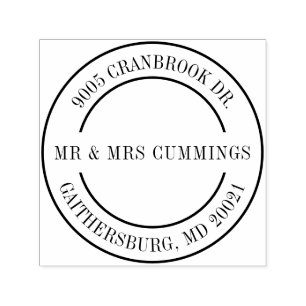 Tampon Auto-encreur Adresse de retour élégante de couple personnel