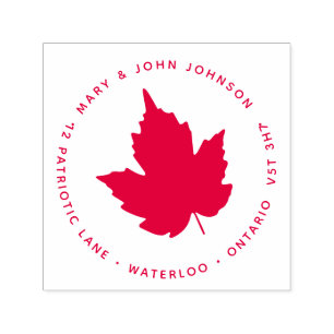 Tampon Auto-encreur Adresse de retour Feuille d'érable Tour du Canada