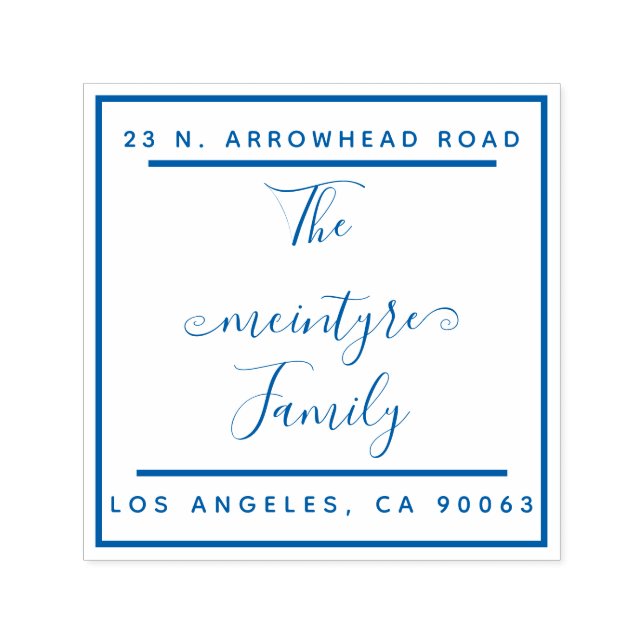 Tampon Auto-encreur Adresse de retour manuscrite simple Carré chic (Design)