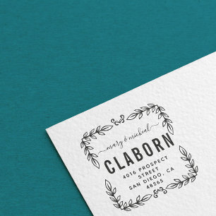 Tampon Auto-encreur Adresse de retour Mariage couple Élégant minimalis