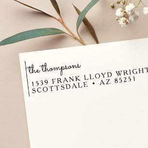 Tampon Auto-encreur Adresse de retour Mariage de script élégant person