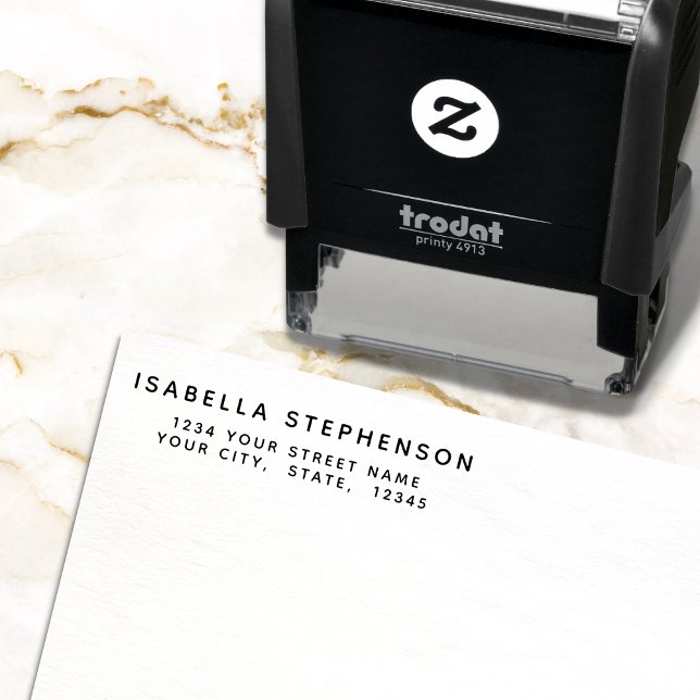 Tampon Auto-encreur Adresse de retour minimale simple et moderne (Créateur téléchargé)