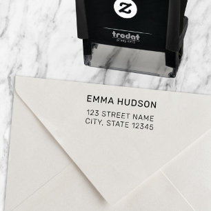 Tampon Auto-encreur Adresse de retour minimale simple et moderne