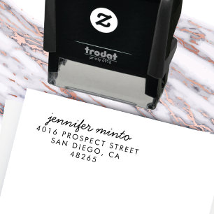 Tampon Auto-encreur Adresse de retour minimaliste moderne manuscrit