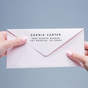 Tampon Auto-encreur Adresse de Retour Minimaliste Moderne Simple