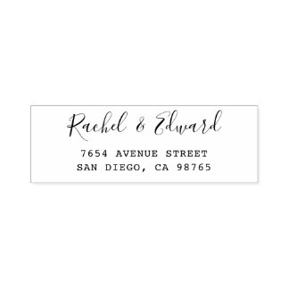 Tampon Auto-encreur Adresse de retour minimaliste simple et moderne