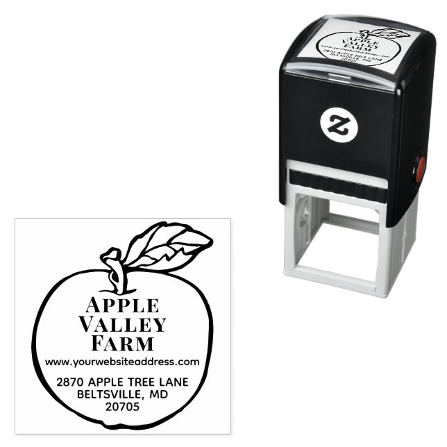 Tampon Auto-encreur Adresse de retour personnalisée Apple Growers Orch (En situation)