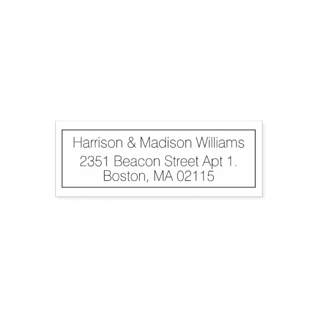 Tampon Auto-encreur Adresse de retour personnalisée de bordure minimal (Design)