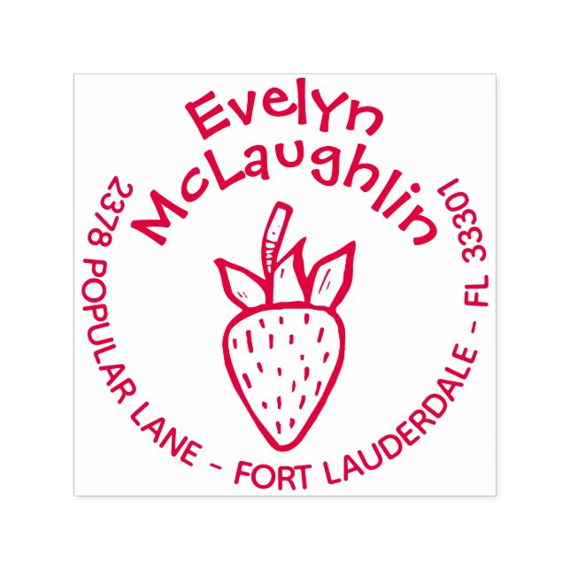 Tampon Auto-encreur Adresse de retour personnalisée fraise Timbre pré- (Design)