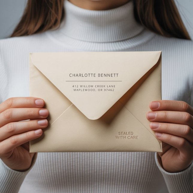 Tampon Auto-encreur Adresse de retour personnalisée minimale moderne (Modern Minimal Custom Return Address Self-inking Stamp)