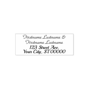 Tampon Auto-encreur Adresse de retour pour un couple marié avec deux n