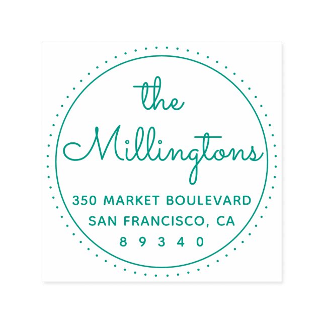 Tampon Auto-encreur Adresse de retour ronde chic (Design)