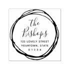 Adresse de retour ronde de scribble moderne