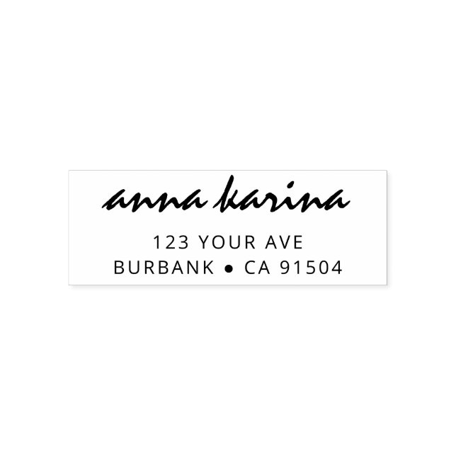 Tampon Auto-encreur Adresse de retour Simple Modern Minimal Nom de scr (Design)