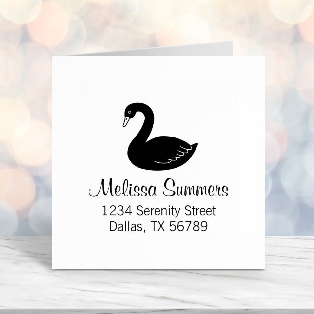 Tampon Auto-encreur Adresse du cygne noir (Créateur téléchargé)